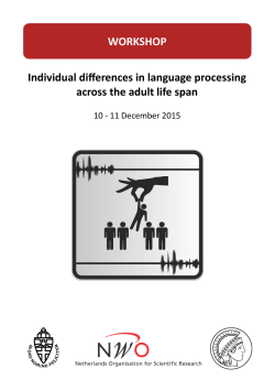 WORKSHOP Individual differences in language processing across