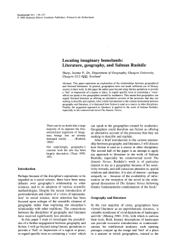 Locating imaginary homelands: literature, geography, and Salman