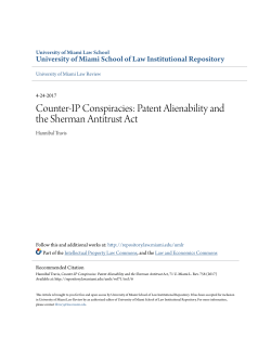 Patent Alienability and the Sherman Antitrust Act