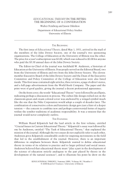 Educational Theory in the Fifties - College of Education at Illinois