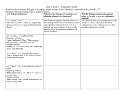 Unit 5, Task 2&mdash;Thinking Critically Analyzing how lines of dialogue