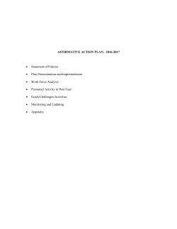 Affirmative Action Plan: 2016-2017