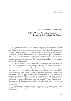 A Few Words About Alternativity &mdash; Based on Polish Popular Music