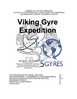 summary of the 2014 expedition to study plastic