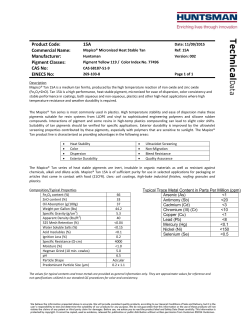 Product Code: 15A Commercial Name: Manufacturer: Pigment