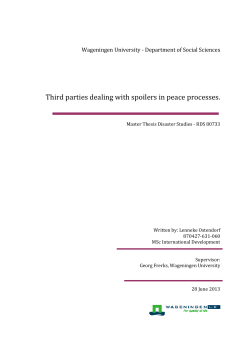 Third parties dealing with spoilers in peace processes
