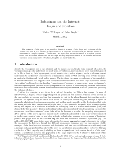 Robustness and the Internet: Design and evolution