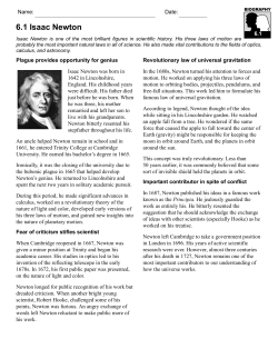 6.1 Isaac Newton
