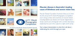 Macular disease is Australia`s leading cause of blindness and
