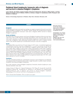 Peripheral blood lymphocyte/monocyte ratio at