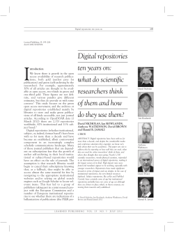Digital repositories ten years on: what do scientific researchers think