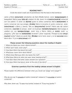 Spanish Final Exam 2012