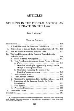 Striking in the Federal Sector - American University Law Review