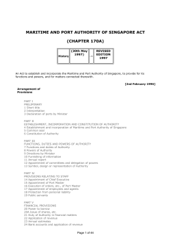 Maritime and Port Authority of Singapore Act