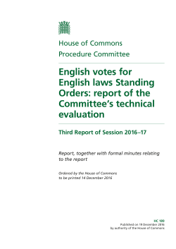 English votes for English laws Standing Orders