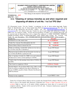 SUB: &ldquo;Cleaning of various trenches as and when required and