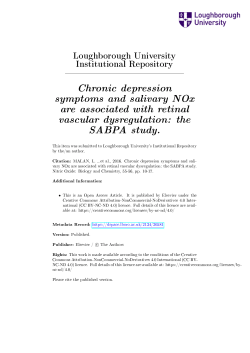 Chronic depression symptoms and salivary NOx are associated with