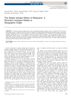 The Stable Isotope Ratios of Marijuana. II. Strontium Isotopes Relate