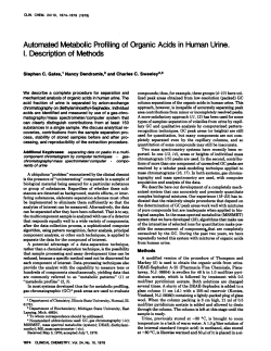AutomatedMetabolicProfilingof OrganicAcids in