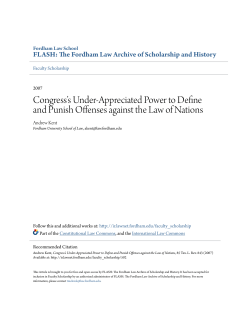 Congress`s Under-Appreciated Power to Define and Punish