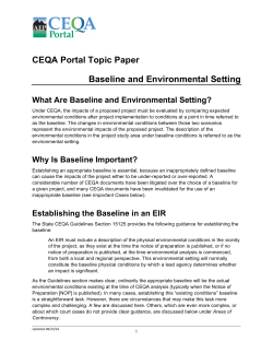 Environmental Setting and Baseline