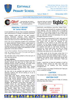 18 December - Edithvale Primary School