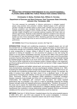 PREDICTING OFFENSIVE PERFORMANCE IN COLLEGIATE