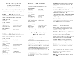 Create Your Own Menu MENU 2