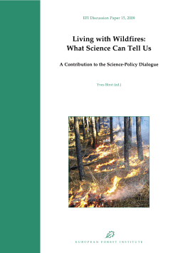 Living with wildfires: what science can tell us - EFIMED