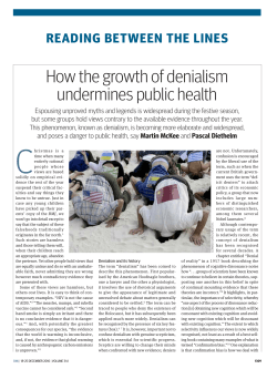 How the growth of denialism undermines public health