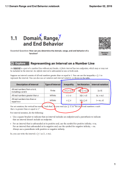 1.1 Domain Range and End Behavior.notebook