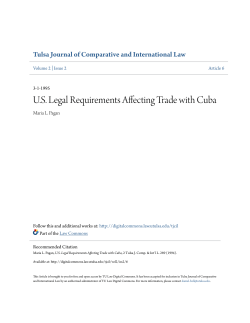 US Legal Requirements Affecting Trade with Cuba