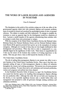 The Work of Labor Boards and Agencies in Wartime
