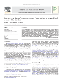 Developmental effects of exposure to Intimate Partner Violence in