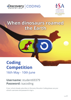 When dinosaurs roamed the Earth - Independent Schools Association