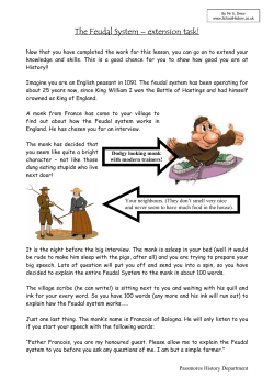 The Feudal System &ndash; extension task!