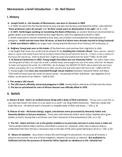 Mormonism: a brief introduction &ndash; Dr. Neil Shenvi I. History II. Beliefs