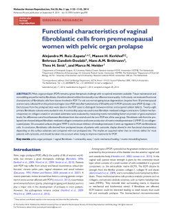 Functional characteristics of vaginal fibroblastic