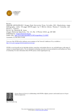 Review OREGON ARCHAEOLOGY. Oregon State University Press