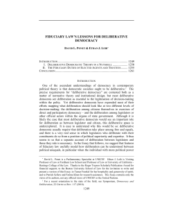 fiduciary law`s lessons for deliberative democracy