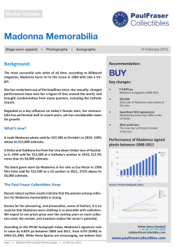 Madonna Memorabilia - Paul Fraser Collectibles