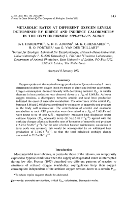 metabolic rates at different oxygen levels
