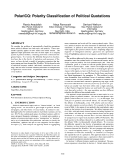 PolariCQ: polarity classification of political quotations