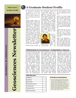 November 2005 - Center for Integrative Geosciences