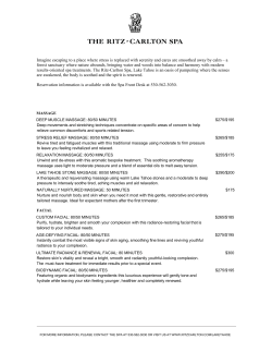 Spa Menu - The Ritz