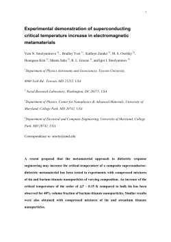Experimental demonstration of superconducting critical temperature