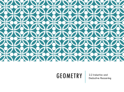 GEOMETRY 2.2 Inductive and Deductive Reasoning