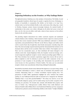9. Imposing Orthodoxy on the Frontier, or Why - Gutenberg