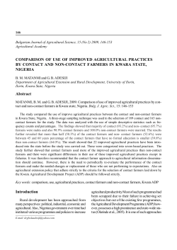 COMPARISON OF USE OF IMPROVED AGRICULTURAL