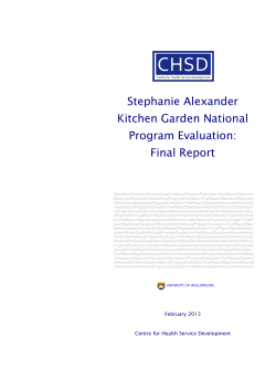 Stephanie Alexander Kitchen Garden National Program Evaluation